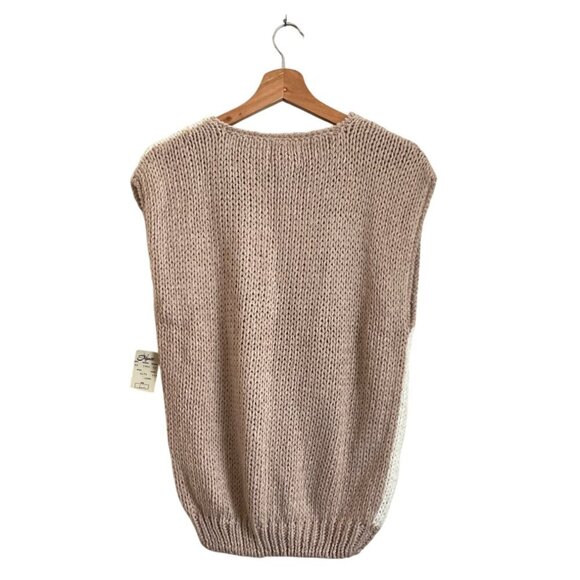 Vtg FSA Collection Hand Knit Sweater Vest Large Patchwork Cable Knit Cottagecore - Picture 2 of 9